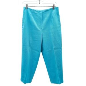 Talbots Vibrant Blue Textured Fabric Cropped Pants Size‎ 10P